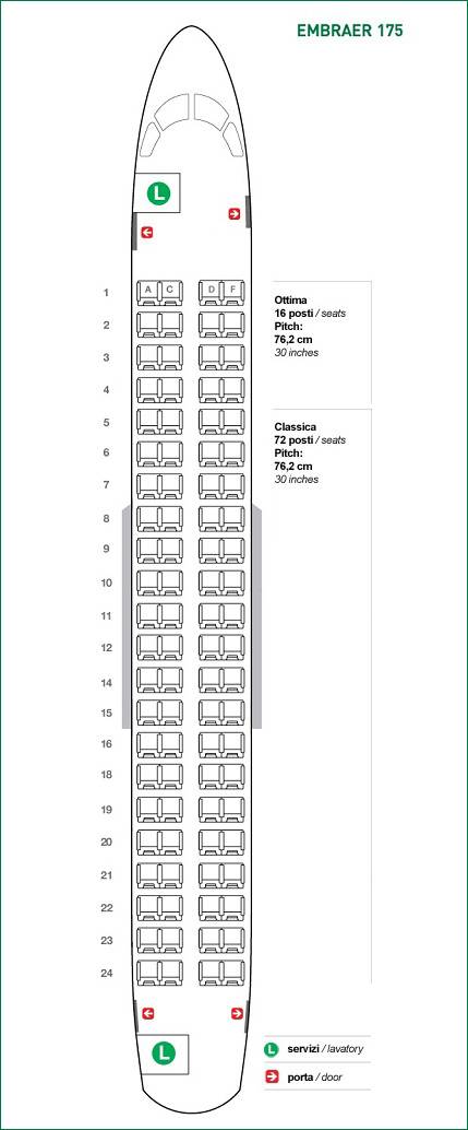 Embraer 190: нумерация мест в салоне, схема посадочных мест, лучшие места