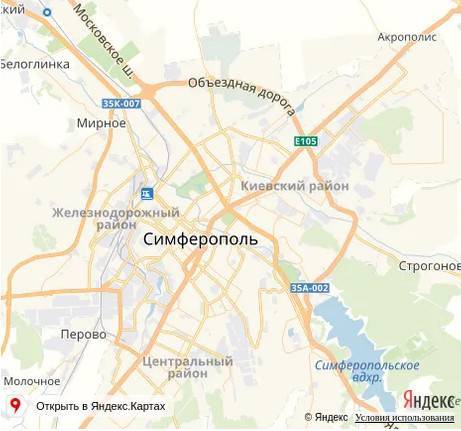 Карта-схема дорог аэропорт симферополь