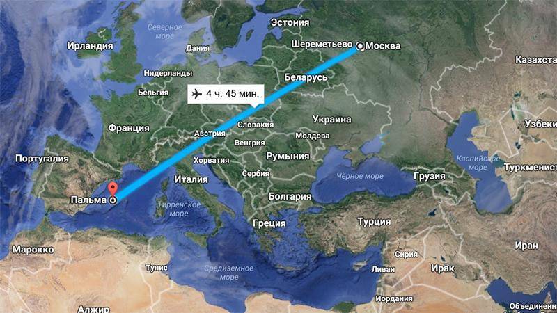 Сколько лететь до туниса из москвы прямым рейсом по времени