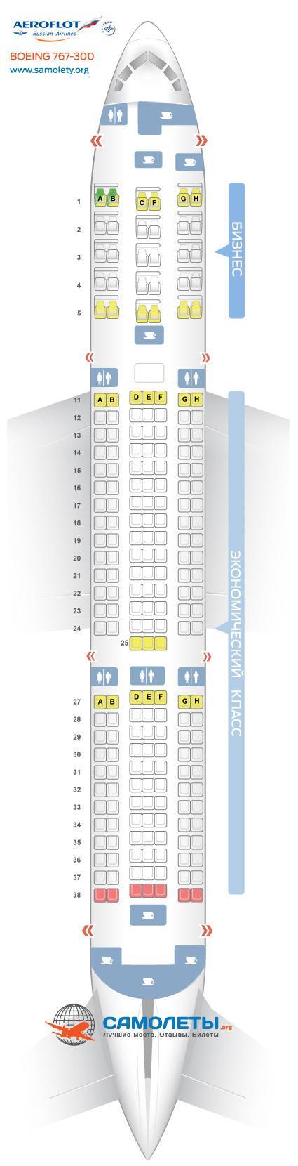 Схема салона и лучшие места в самолете боинг 737-300